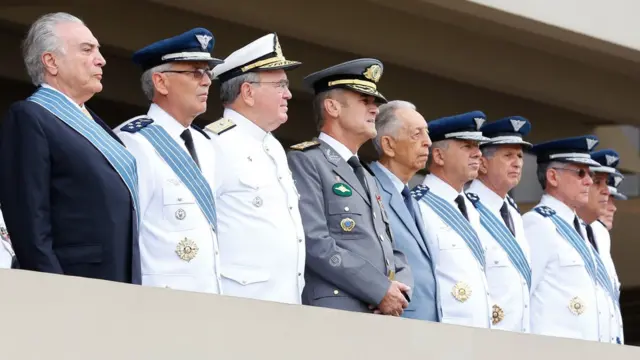 Temer e os comandantes das Forças Armadas