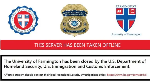 યુનિવર્સિટી ઑફ ફર્મિંગ્ટનની વેબસાઇટની તસવીર