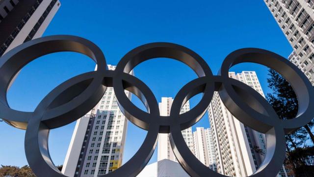 Олимпийские кольца в Южной Корее