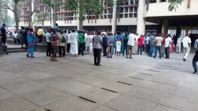 People gather for front of senate house for UNILAG