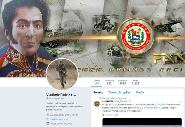 Perfil de Twitter de Padrino López