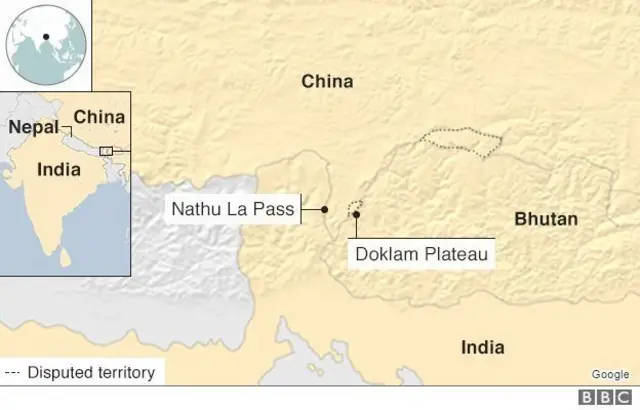 நாது லா கணவாய் வரைபடம்