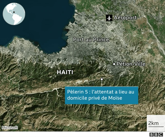 Graphique de l'assassinat du président d'Haïti, Jovenel Moïse