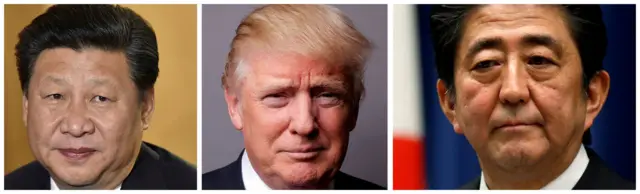 特朗普总统在前往德国出席二十国集团汉堡峰会之前分别与中国国家主席习近平和日本首相安倍晋三通了电话