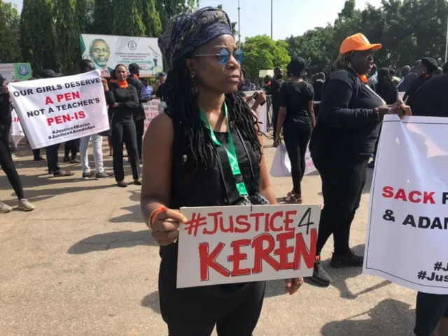 Pipo dey protest against di alleged rape of Keren
