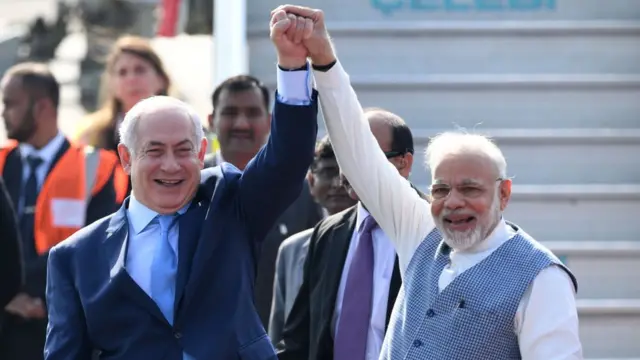 નરેન્દ્ર મોદી અને બેન્જામિન નેતાન્યાહૂની તસવીર