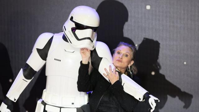 Soldado de Star Wars y Carrie Fisher