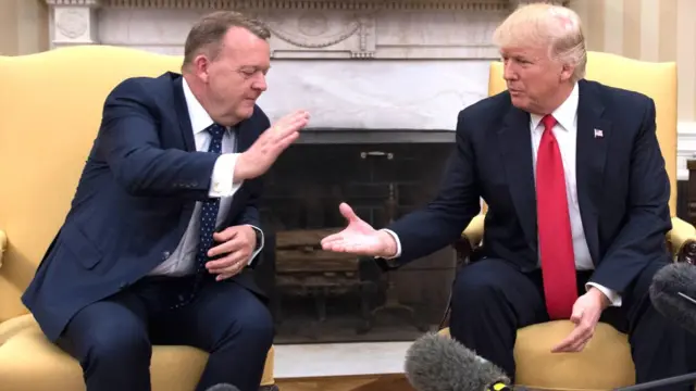Danimarka Başbakanı Lars Lokke Rasmussen ve Donald Trump