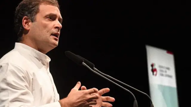 જર્મનીમાં ભાષણ આપી રહેલા રાહુલ ગાંધી