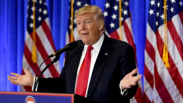 Donald Trump hablando.