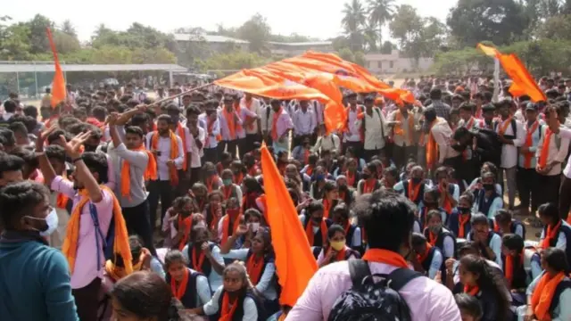 Protestors in Shivamogga