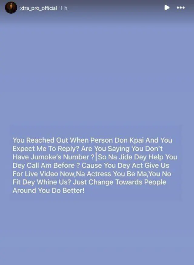 Ọrọ ti aburo Jumoke kọ sori ayelujara