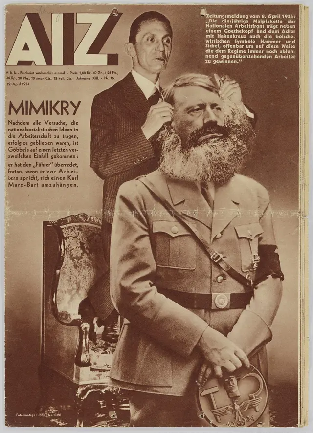 요제프 괴벨스가 노동자들을 달래고자 히틀러를 마르크스로 변장시키는 모습
