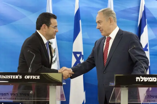Jimmy Morales y Benjamin Netanyahu