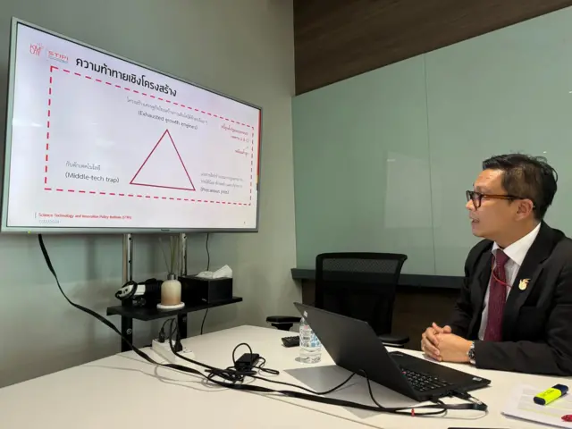 ดร.แบ๊งค์ งามอรุณโชติ ผอ.สถาบันนโยบายวิทยาศาสตร์ เทคโนโลยีและนวัตกรรม (STIPI) ม.เทคโนโลยีพระจอมเกล้าธนบุรี 