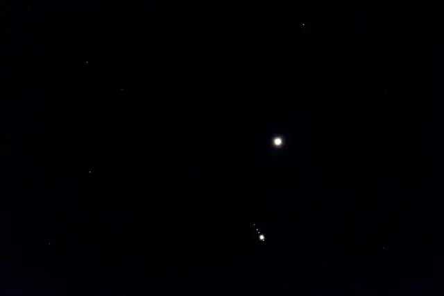 সন্ধ্যার পরপরই এই দৃশ্য দেখতে হবে কারণ বুধ ও বৃহস্পতি গ্রহ খুব দ্রুতই দিগন্তে মিলিয়ে যায়।