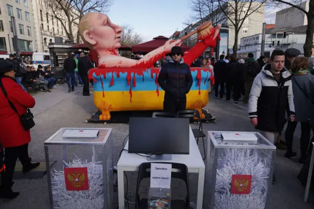 Um protesto anti-Putin em Berlim