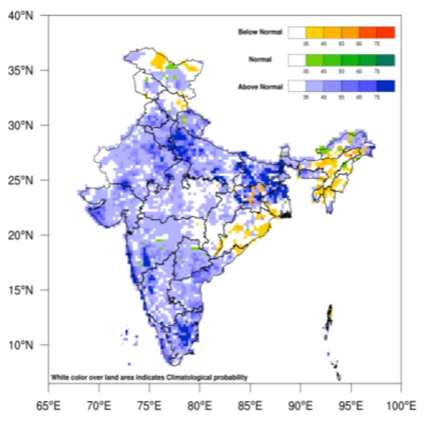 કયા રાજ્યમાં કેટલો વરસાદ પડશે તે પ્રમાણે કોઈ આંકડા આપવામાં આવ્યા નથી. પરંતુ હવામાન વિભાગે લાંબાગાળાની સરેરાશનો એક નક્શો જારી કર્યો છે.