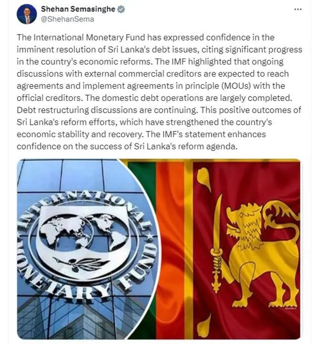 ශ්‍රී ලංකාවේ ස්වාධීන පර්යේෂණ ආයතනයක් වන “Verite Research” ආයතනය ජුනි 9 වැනිදා නිකුත් කළ මාධ්‍ය නිවේදනයක දැක්වෙන්නේ 2024 මැයි මස අවසන්වන විට ශ්‍රී ලංකාව විසින් ඉටු කළ යුතුව තිබූ කැපවීම්වලින් 25%ක් ඉටු කර නොමැති බව ය.