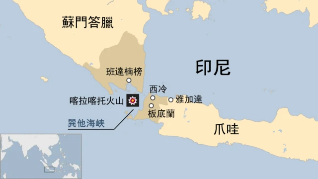 地图：楠榜、巽他海峡与周边