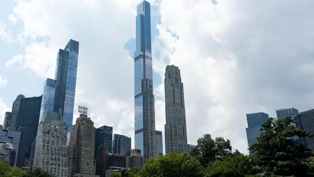 Residential skyscrapers along Billionaire Row in New York City