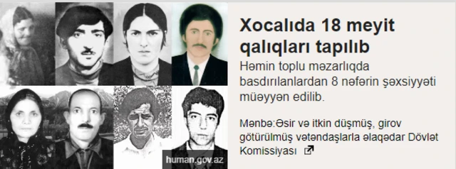 Xocalıda qalıqları tapılan insanlar