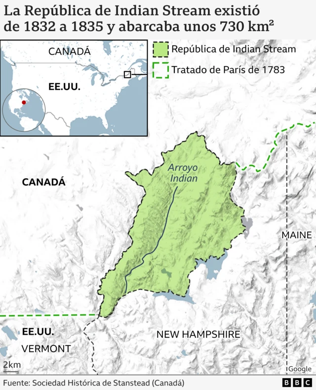 Mapa de la ubicación de India Stream