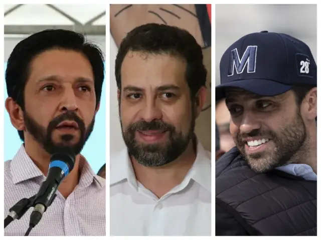 Montagem com fotos dos candidatos a prefeitocamillo joga 10 ganha apostaSão Paulo, Ricardo Nunes, Guilherme Boulos e Pablo Marçal