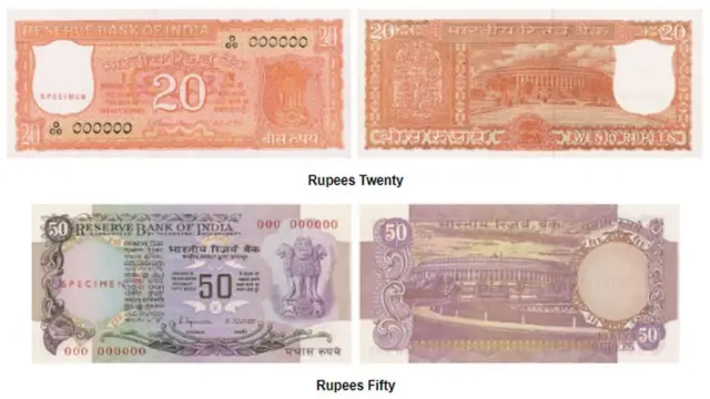 20 રૂ.ની અનેે 50 રૂ.ની ચલણી નોટો