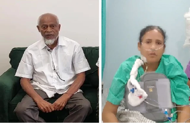 রেজাউল করিম (বাঁয়ে), মোনারাণী দাস (ডানে) - দুজনেই সুস্থ হয়ে উঠছেন