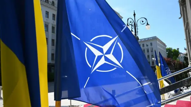 Прапори НАТО і України