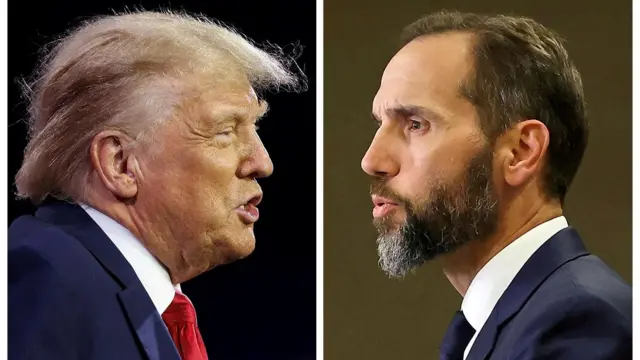 المدعي العام جاك سميث ودونالد ترامب.