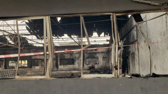 Fire burn all di chairs for House of David church