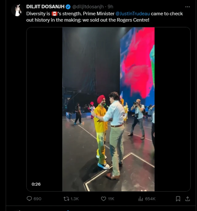 ਜਸਟਿਨ ਟਰੂਡੋ ਅਤੇ ਦਿਲਜੀਤ ਦੋਸਾਂਝ 