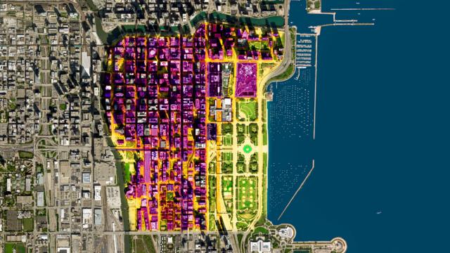 Mapa de calor del barrio de Chicago estudiado por la Universidad Northwestern.