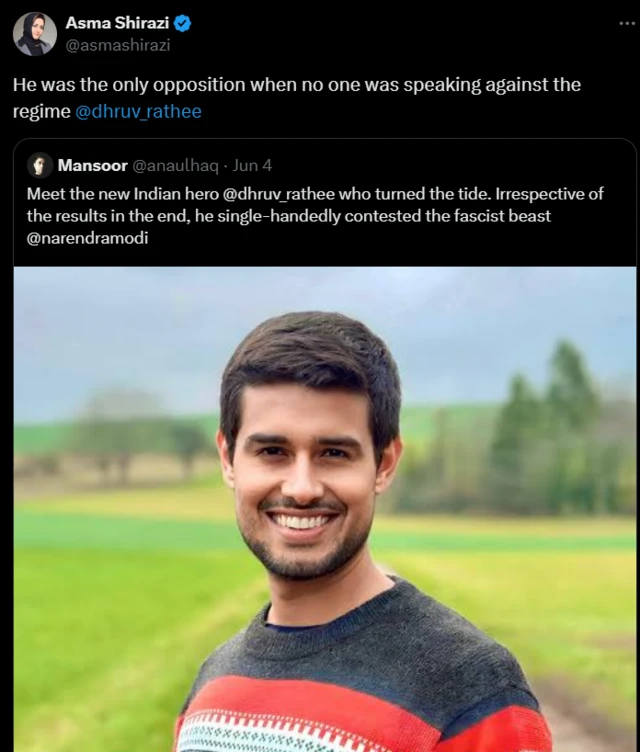 ধ্রুব রাঠীকে নিয়ে করা টুইট