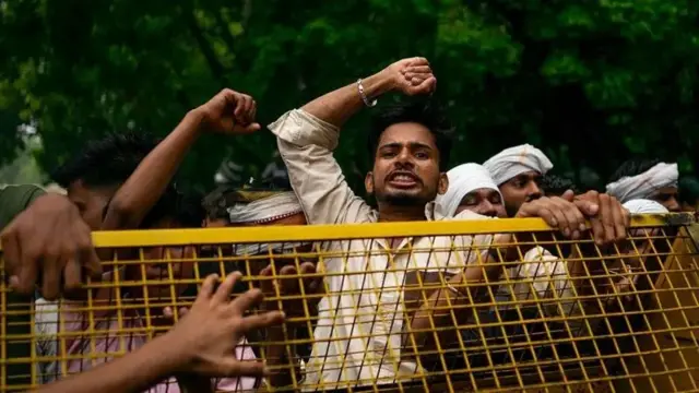 দিল্লির যন্তর মন্তরে আন্দোলনের ছবি