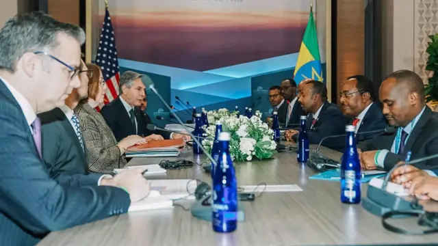 ጠቅላይ ሚኒስትር ዐቢይ እና ብሊንከን ከከፍተኛ ባለሥልጣናቶቻቸው ጋር ዋሽንግተን ውስጥ 