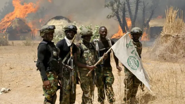 Nigerian sojas afta one operation against Boko Haram terrorists for one terrorist camp for Borno, Nigeria on March 29, 2016.