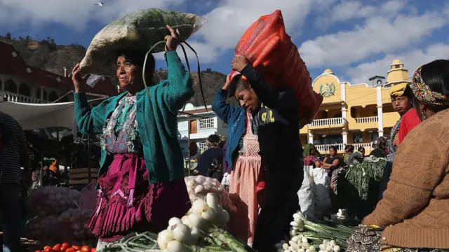 Vendedoras de mercado en Guatemala