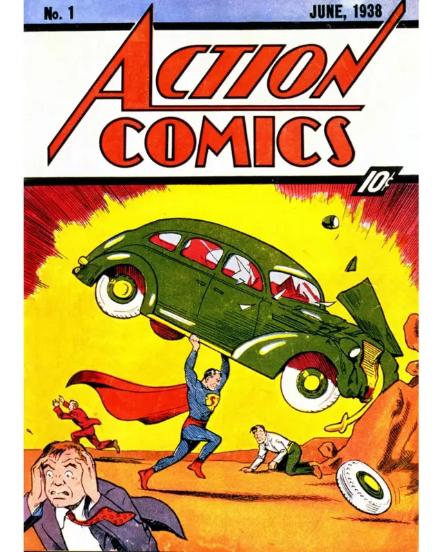 ในปกหนังสือการ์ตูนซูเปอร์แมนเล่มแรก ที่ตีพิมพ์ในปี 1938 เขาถือกำเนิดเป็นนักเลงผู้นิยมอนาธิปไตย