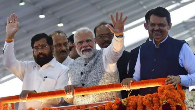 एकनाथ शिंदे, नरेंद्र मोदी आणि देवेंद्र फडणवीस