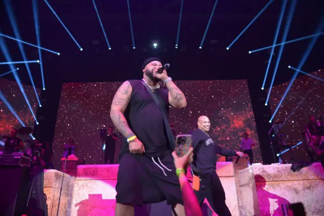 El Taiger en un concierto con Gente de Zona y Jacob Forever en Miami en septiembre de 2022.