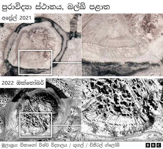 2009 වසරේදී තමන් රට හැර යාමට පෙර ප්‍රදේශයේ ඇතැම් පුරාවිද්‍යාත්මක ස්ථාන කොල්ලකෑමට ලක් වෙමින් තිබුණු බව හුසෙයිනි පවසයි.