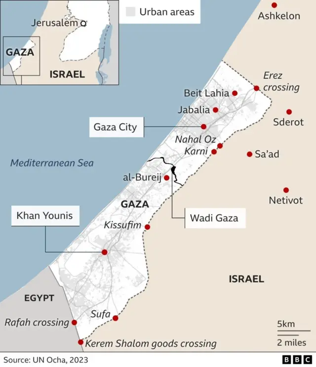 가자 지구 지도