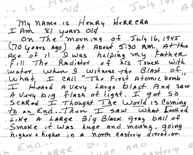 Un testimonio escrito por una víctima de la Cuenca de Tularosa