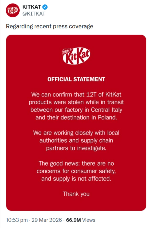 کٹ کیٹ کی جانب سے بیان