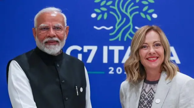 વડા પ્રધાન નરેન્દ્ર મોદીએ ઇટાલીના વડા પ્રધાન જિયોર્જિયા મેલોની સાથે મુલાકાત કરી હતી 
