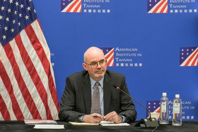 美国在台协会（AIT）处长谷立言于2024年9月4日在台北举行记者会。