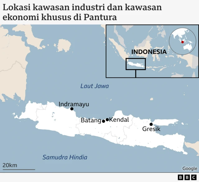 kawasan industri di pesisir utara Jawa